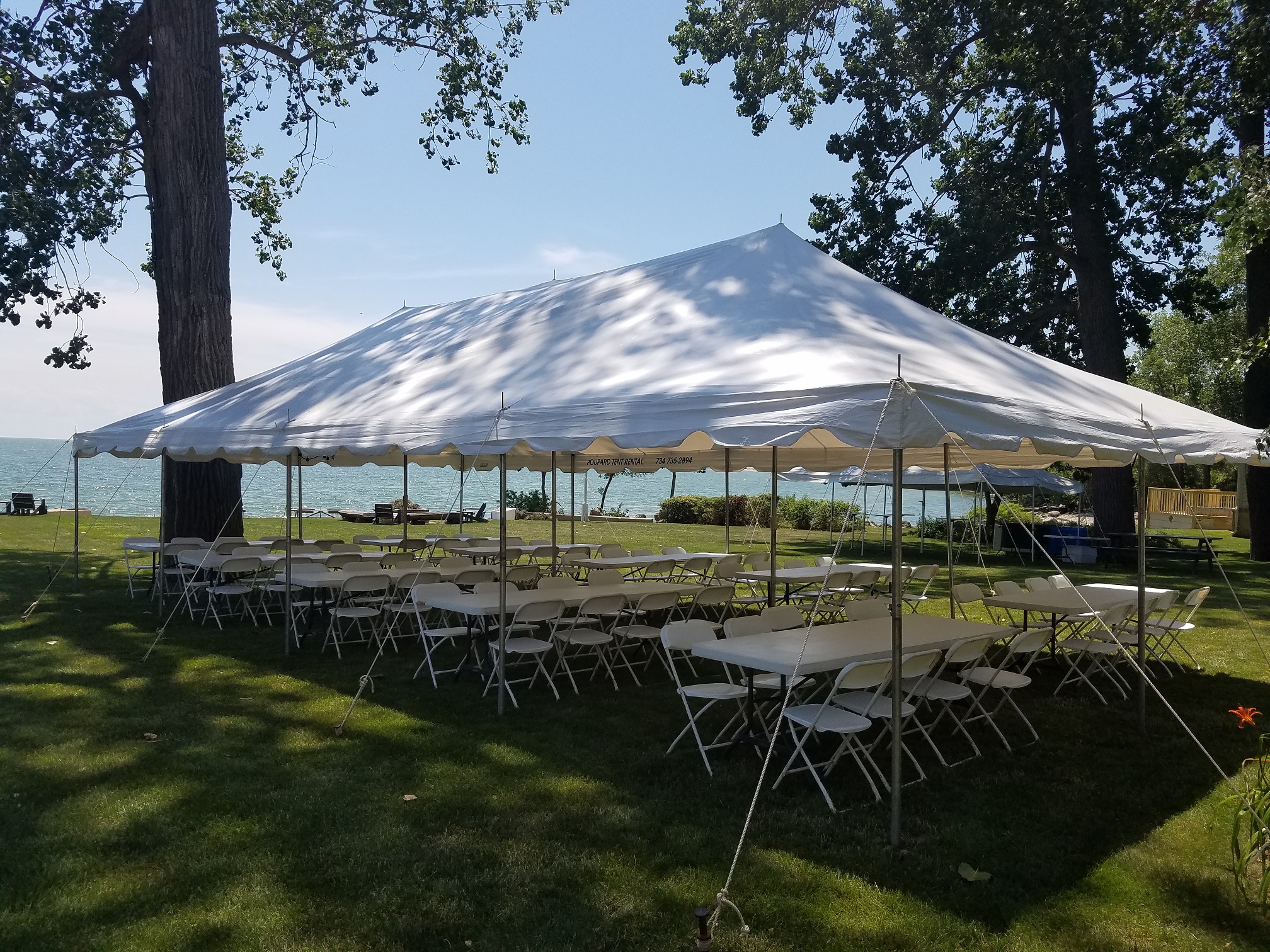 A picture of tent rentals set up in Monroe County, MI